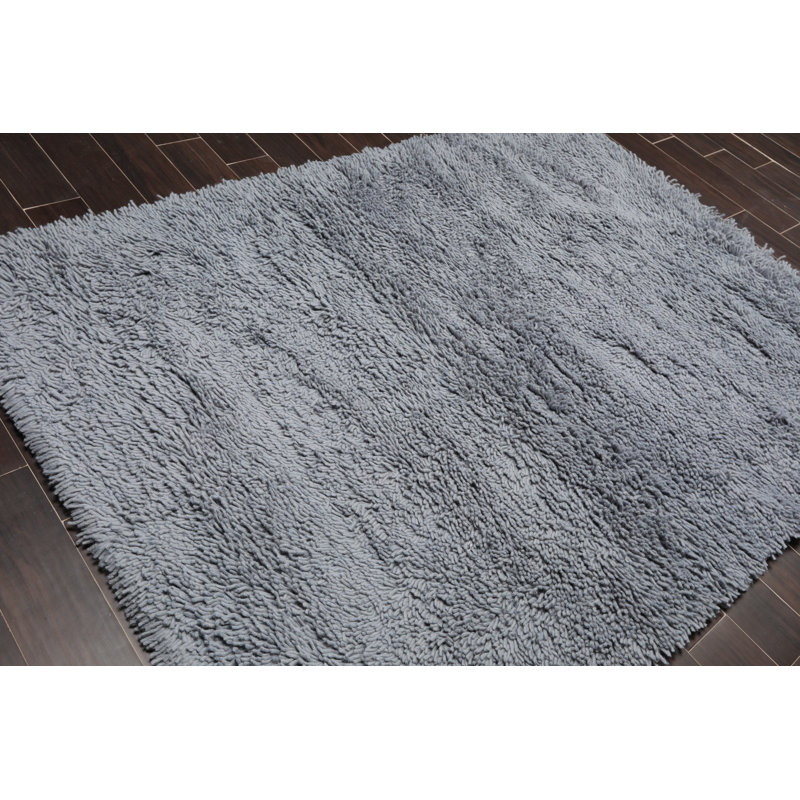Wool Indoor Rug, Slate Blue, Rectangle 5' x 8'