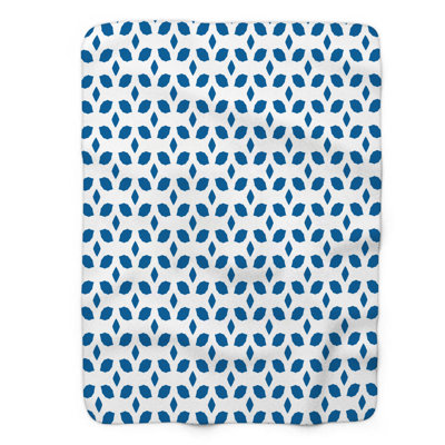 Bleu et blanc - couverture sherpa de qualité supérieure 1 pièce