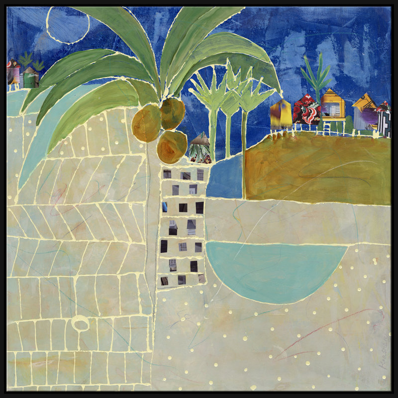 «Beach Town» par Jill Krasner, Cadre noir