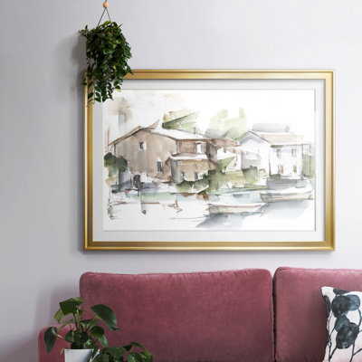 Serene Lakefront I, reproduction d'art encadrée