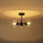 Modern 3-Light Sputnik Semi Flush Mount Ceiling Light With Clear Glass Globes-1499055992
