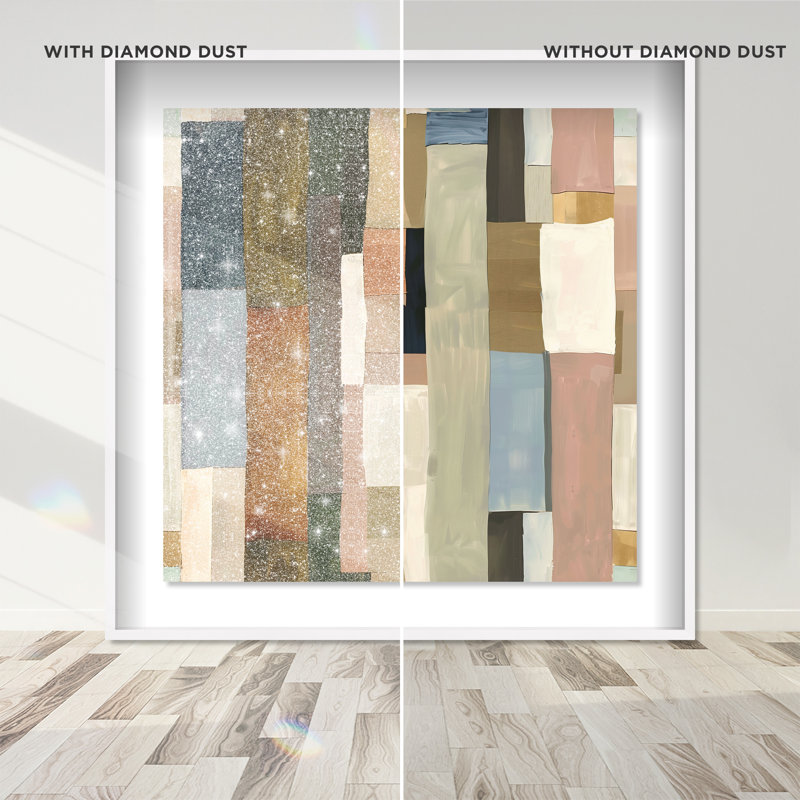 Beige Blocks II Shadowbox Abstract Print by Oliver Gal, Black Frame, 12 x 12, 21.5"H x 21.5"W, White Frame
