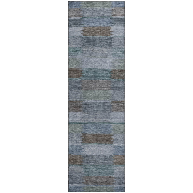 Premium Machine Washable Brennon AMF1628 Stripes Rug, Runner 2'3" x 7'6"