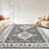Non-Slip Machine Washable Oriental Gray/White Area Rug