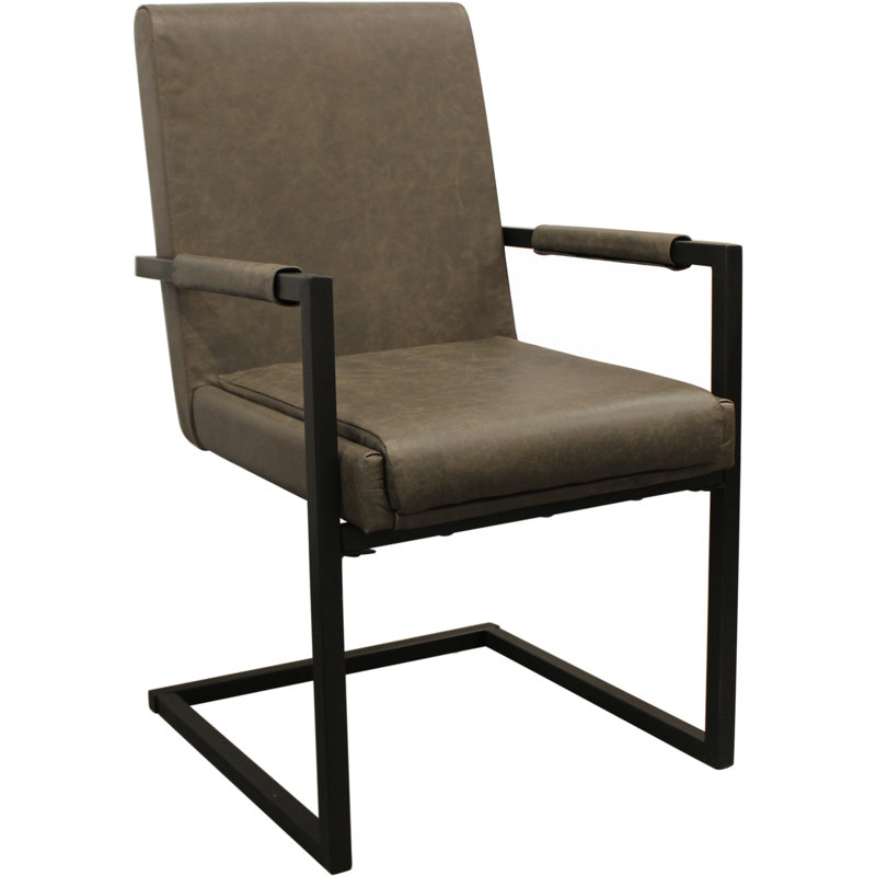 Fauteuil Tamaran, Cuir véritable gris