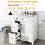 Meuble-lavabo 24 po avec lavabo en céramique. Gain de place pour les petits espaces. 2 tiroirs, 1 porte. Blanc 24 po. Vaste espace de rangement. . Pieds en bois massif. Blanc. Assemblage facile-121109742