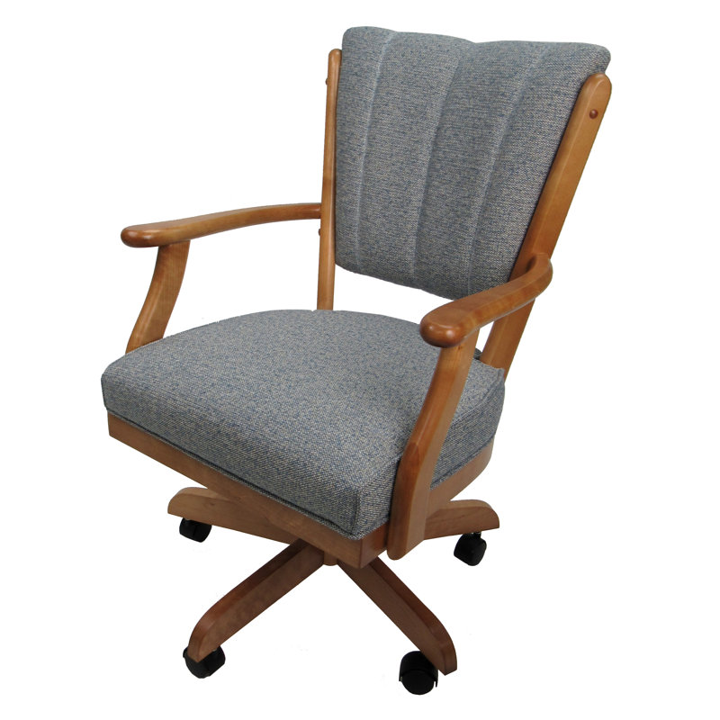 Chaise pivotante avec accoudoirs Eowyn, Aquamarine, Brun