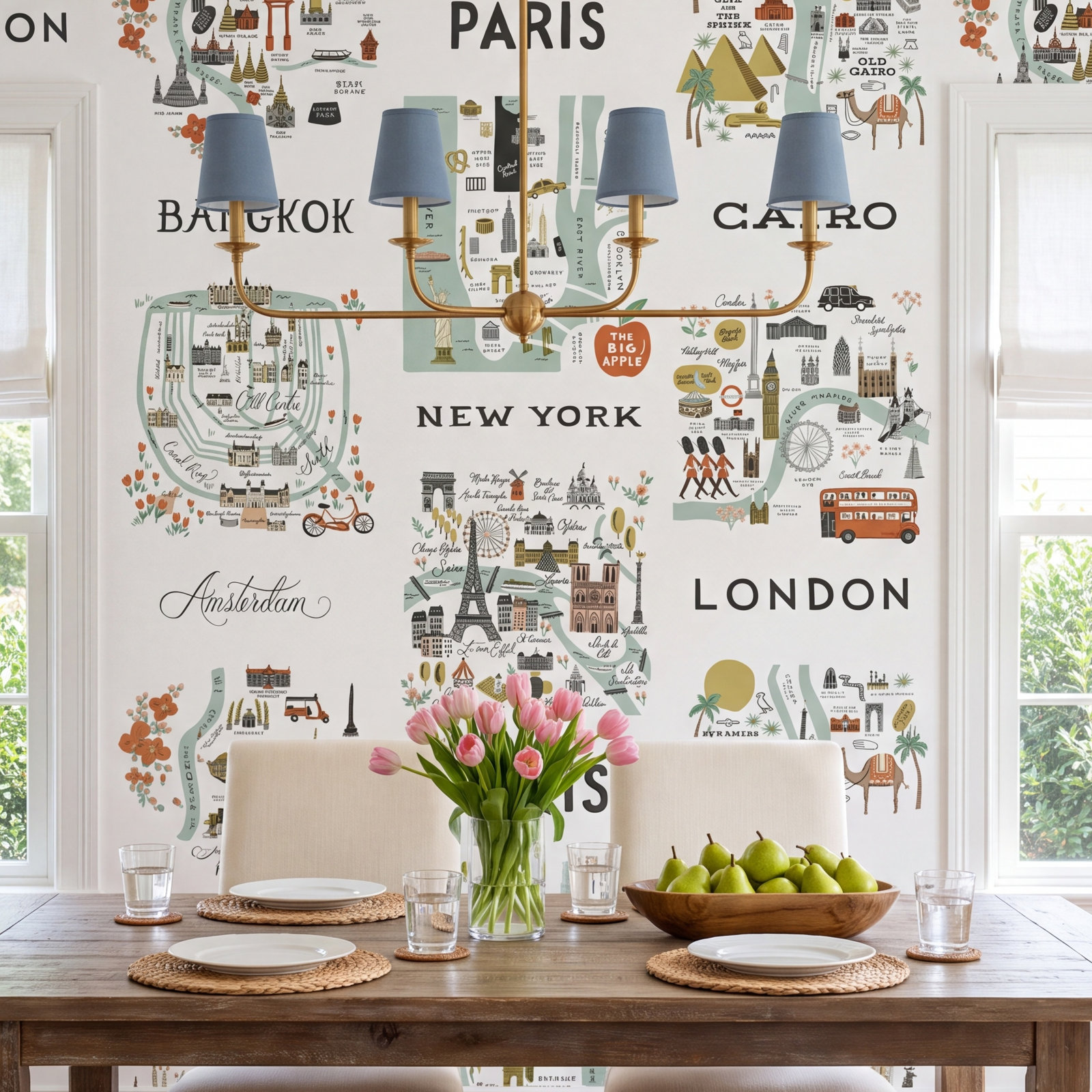 City Maps Self-Adhesive Wallpaper, Mint