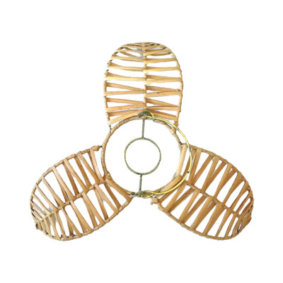 The Rattan Lampshade Collection 12cm H Bamboo Rattan Novelty Pendant Shade ( Screw On )