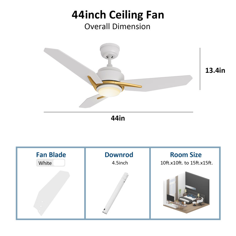 Modelle 44'' Ceiling Fan with LED Lights