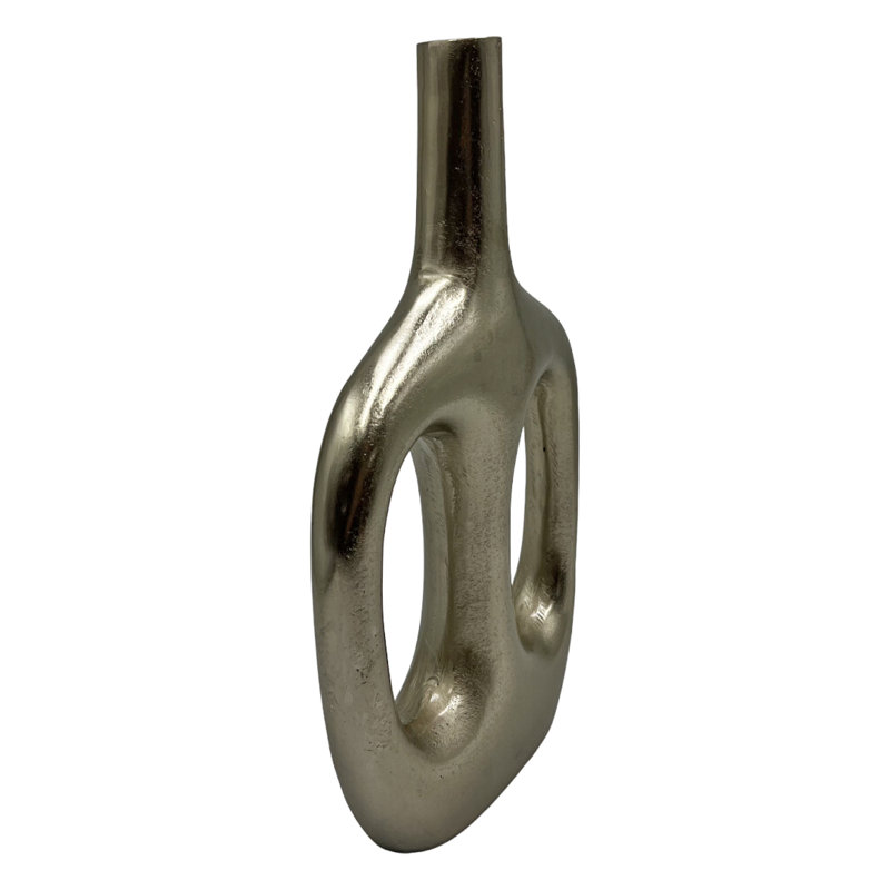 Kiern Handmade Aluminum Table Vase, Silver