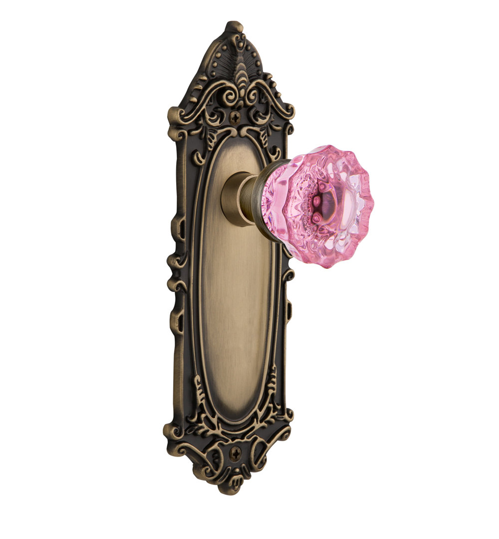 Victorian Plate with Crystal Pink Door Knob Nostalgic Warehouse 