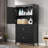 Bathroom Storage Cabinet With Two Doors, 2 Drawers And Adjustable Shelf-1953685687