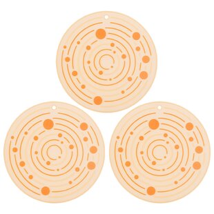 Smithcraft Silicone heat resistant trivet mat set of 4 hot pad for pot  holder counter top protector and spoon rest food grade safe Round 2 +  Square 2 Gray 