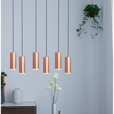 Luminaire suspendu cylindre grappe 6 lumières Bludovice