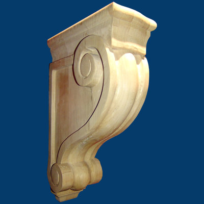 Corbeau à volutes H 13 1/4 po x l 3 3/4 po x P 8 1/4 po