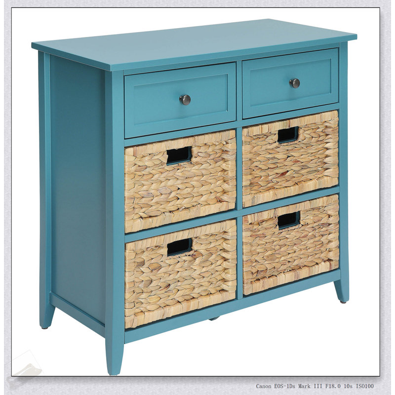 Élégante console sarcelle avec beaucoup de rangement, parfaite pour organiser et décorer les maisons modernes., Sarcelle