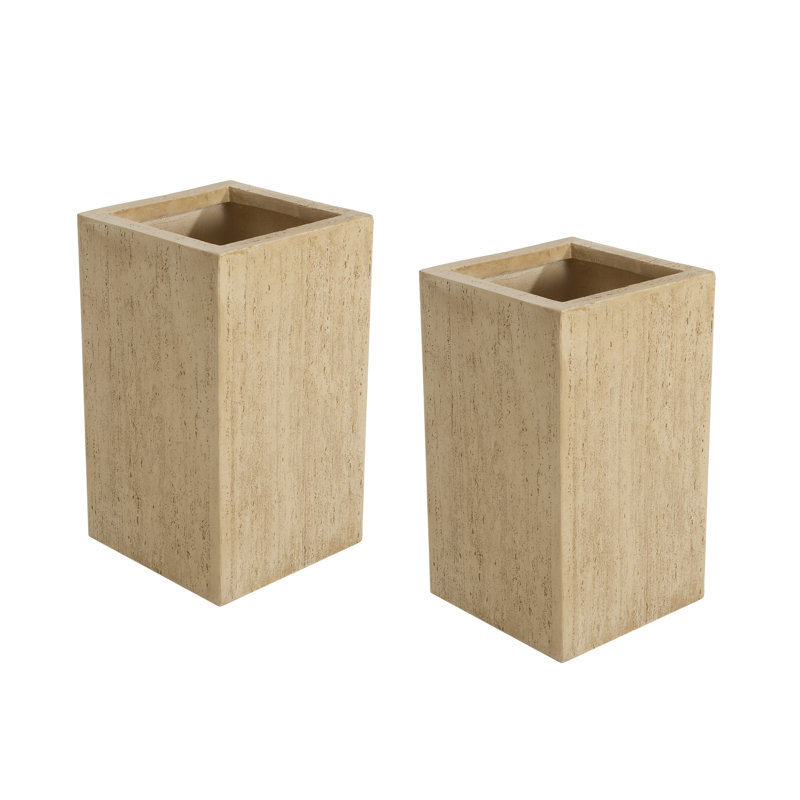 Ernesto Outdoor/Indoor MGO Handmade Modern Rustic Rectangular Planter Box Set