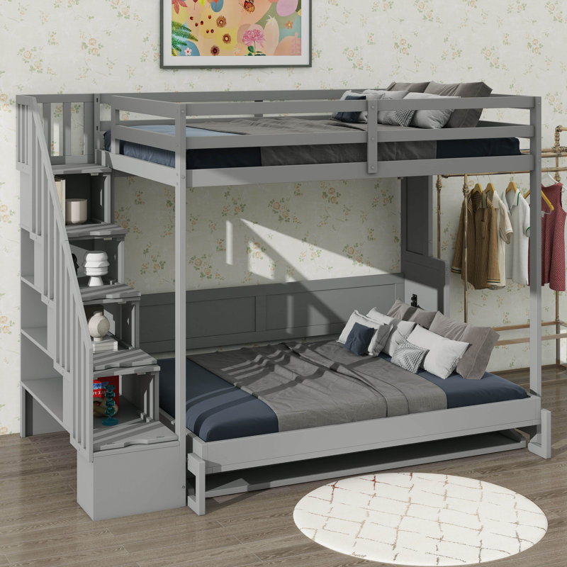 Lit escamotable double complet avec levage hydraulique intégré et bureau intégré