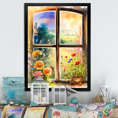 " Summer Sunset Floral Wndow "