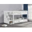 Mobilier de chambre à coucher de style transitionnel avec lit superposé simple au-dessus d'un lit simple bas et lit escamotable réversible