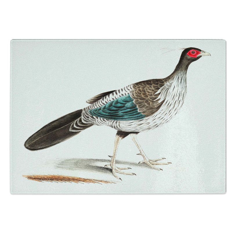 Glass Lineated Pheasant by John Edward Gray Chopping Board, 39 cm W x 28.5 cm L