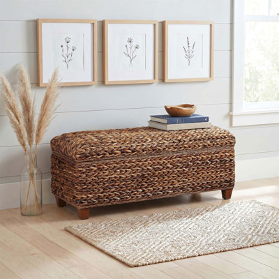 Banc de rangement en osier Aayush