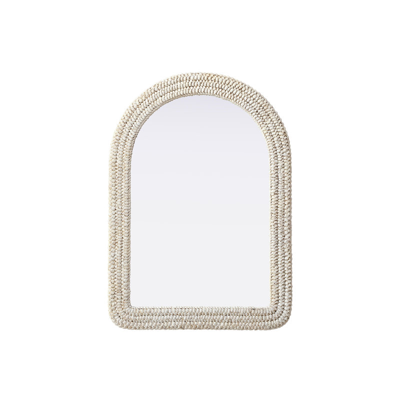 Miroir Dornard Cornhusk 42 en lin blanc, 42 po x 30 po