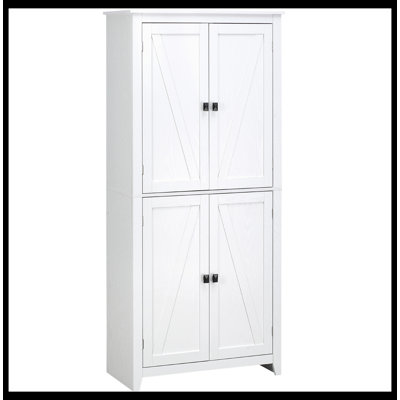 72"" Freestanding 4-Door Kitchen Pantry, Storage Cabinet Organizer with 4-Tiers -  Gracie Oaks, 50EEF9BF3AF54F149E15051509D72CF6