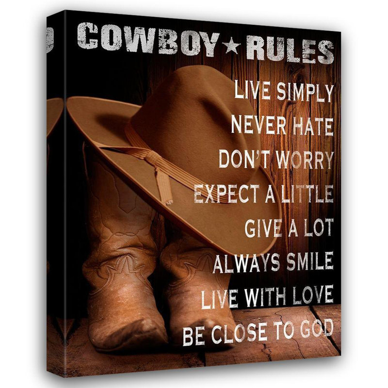 Art sur toile tendue par Loon Peak® Prime, Marcus Gallery: Cowboy Rules, H 47 po x l 36 po