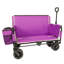 Chariot pliable 3-en-1 avec banquette et rangement, chariot tout-terrain robuste de capacité de 500 lb pour le camping, la plage, le jardin - mauve-126257592