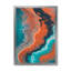 Composition abstraite de marbre en bleu et orange I - peinture sur toile-60160352-60160356