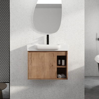 Ensemble de meuble-lavabo simple 28 po avec lavabo en céramique blanche 28 po