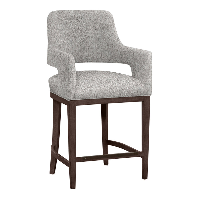 Tabouret de bar et de comptoir Josie, Tabac, Fumée 9508, Tabouret de comptoir (siège d'une hauteur de 26,5