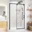 Porte de douche semi-sans cadre coulissante de 44 à 48 po de largeur x 76 po de hauteur avec fermeture en verre trempé de 6 mm