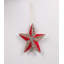 Beaded And Sequined 5-Point Star Christmas Ornament - 6" - Red