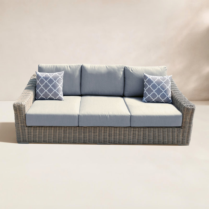 Canapé de patio avec coussins Damyanti, Beige clair