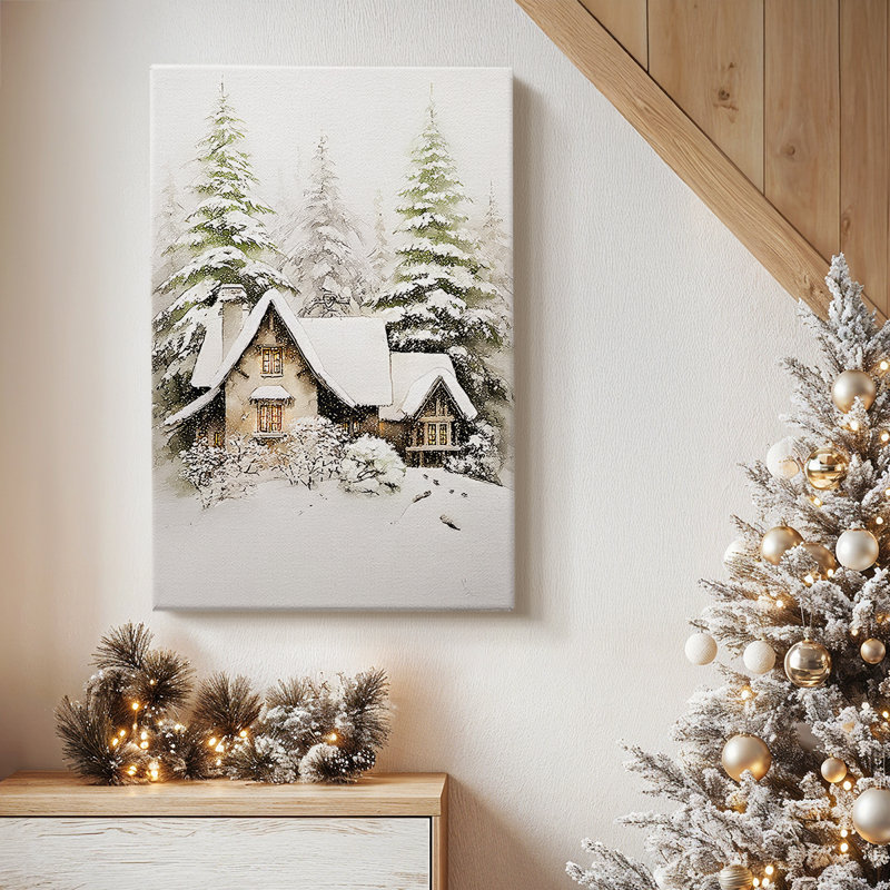 Sapin argenté au crépuscule - Toile tendue avec châssis de qualité supérieure, H 27 po x l 18 po