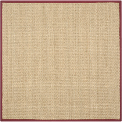 Debroh Natural / Red Fiber Seagrass Solid Color Rug