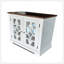 Armoire d'appoint en bois massif Logan avec porte miroir et tablette brun / blanc