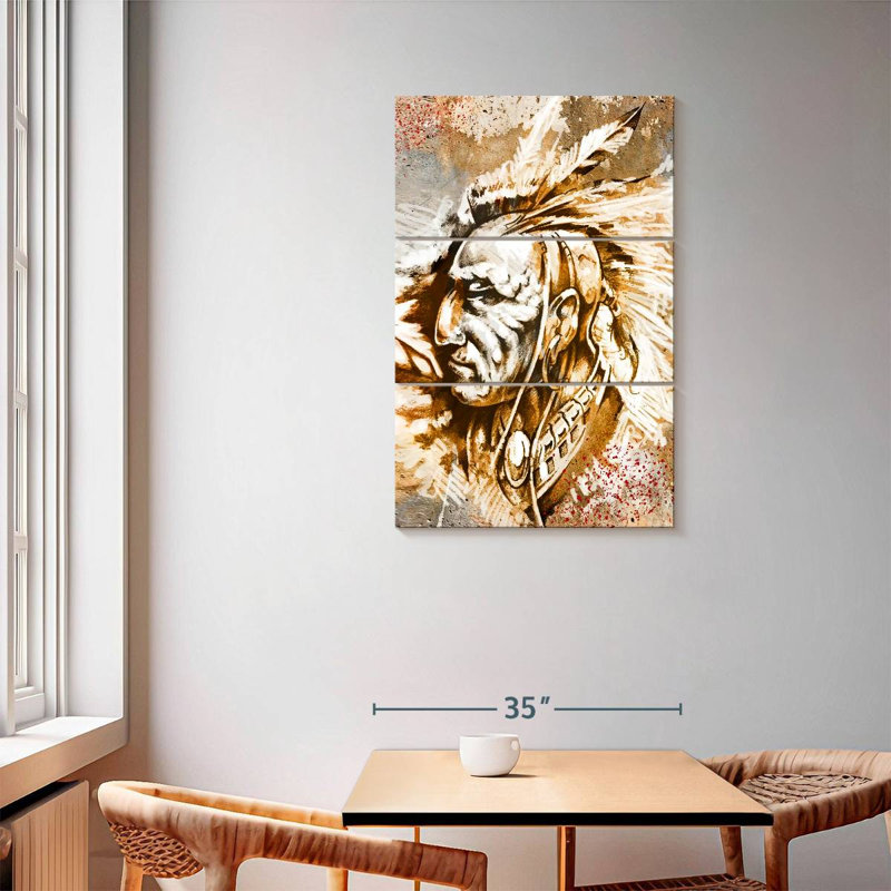 Lelar Native American Warrior, 57" H x 36" W