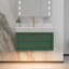 Meuble-lavabo mural moderne en bois massif 36 po avec comptoir en pierre et lumière DEL 36 po-962238262