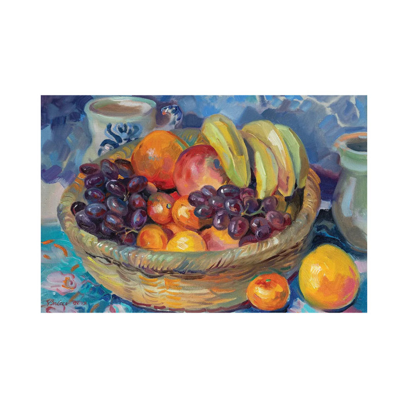 Fruit Basket by Katharina Valeeva - Wrapped Canvas Painting, 20.32 cm H x 30.48 cm W