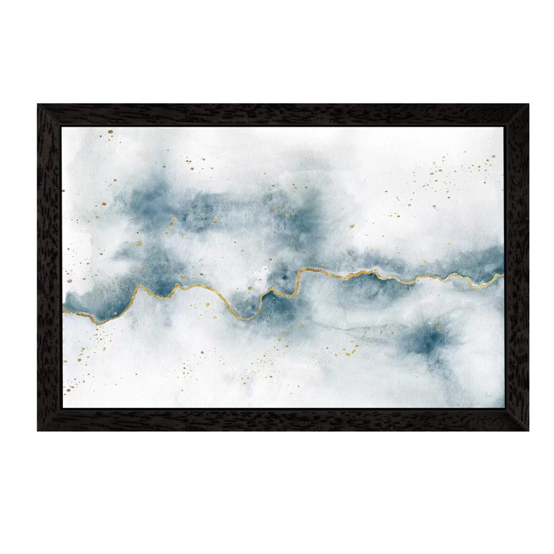 Golden Flow by Laura Marshall - Floater Frame Print on Canvas, 101.6 cm H x 66.04 cm W, Black Framed