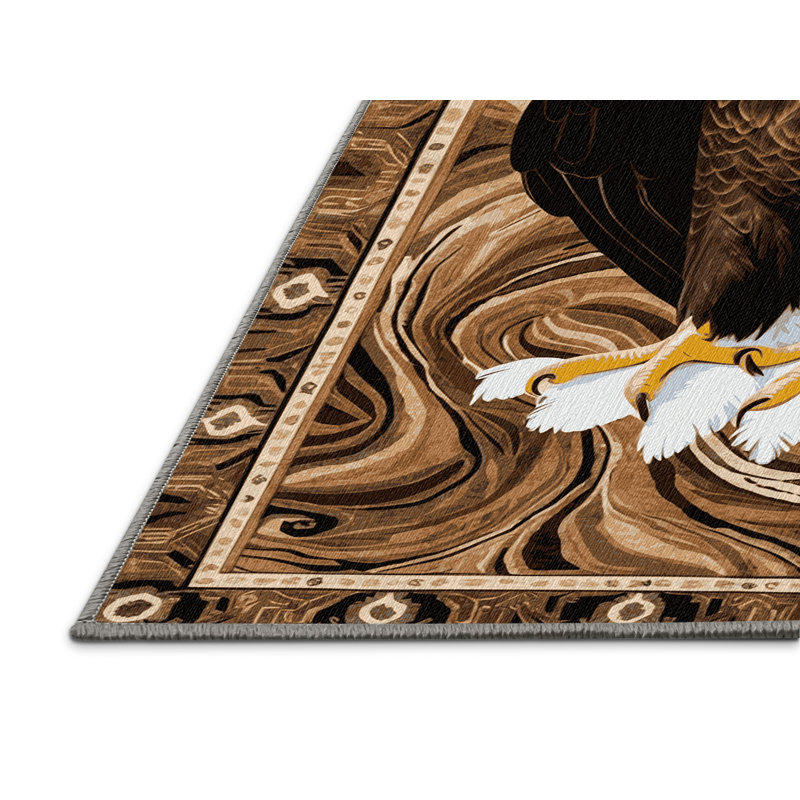  Tapis lavable aigle à tête blanche, Rond 7 pi