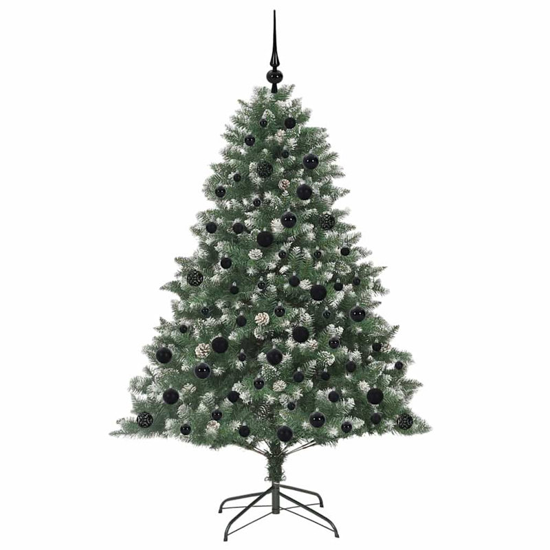 Artificial Christmas Tree with Stand, Black, 5.91' H
