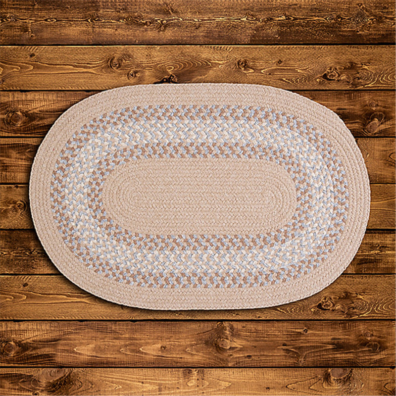 Tapis de zone avoine tressé géométrique Serafin, Ovale 7 pi x 9 pi