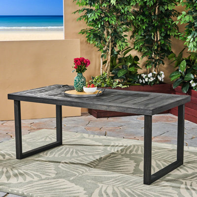 Table de salle à manger en bois 69 po avec sablage gris