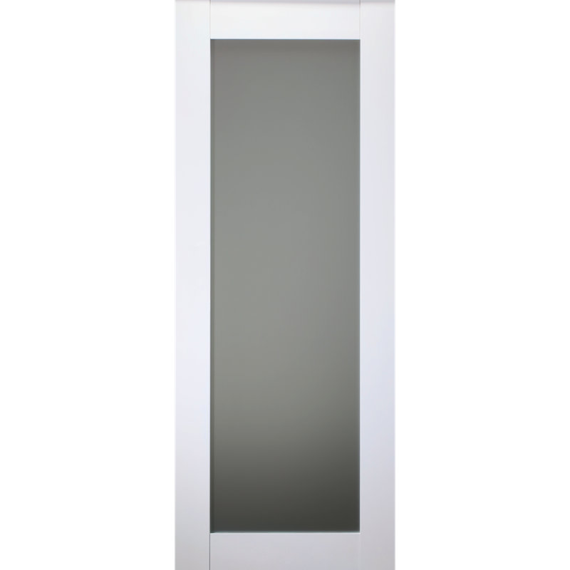 Polar White Solid Core Pine Interior Door with Frosted Glass