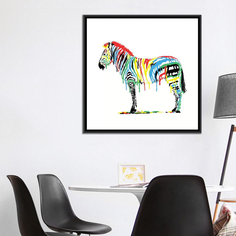 « fraîche paint », impression sur toile, H 18 po x l 18 po x P 1,5 po, Toile avec cadre noir, Pas de tapis